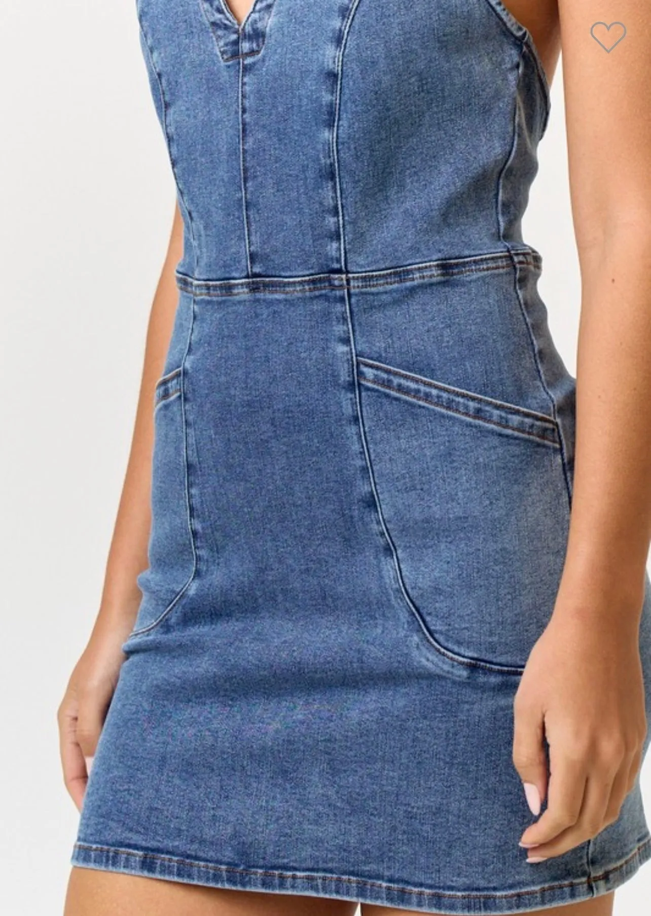 Maddy Denim, Collared Halter Dress