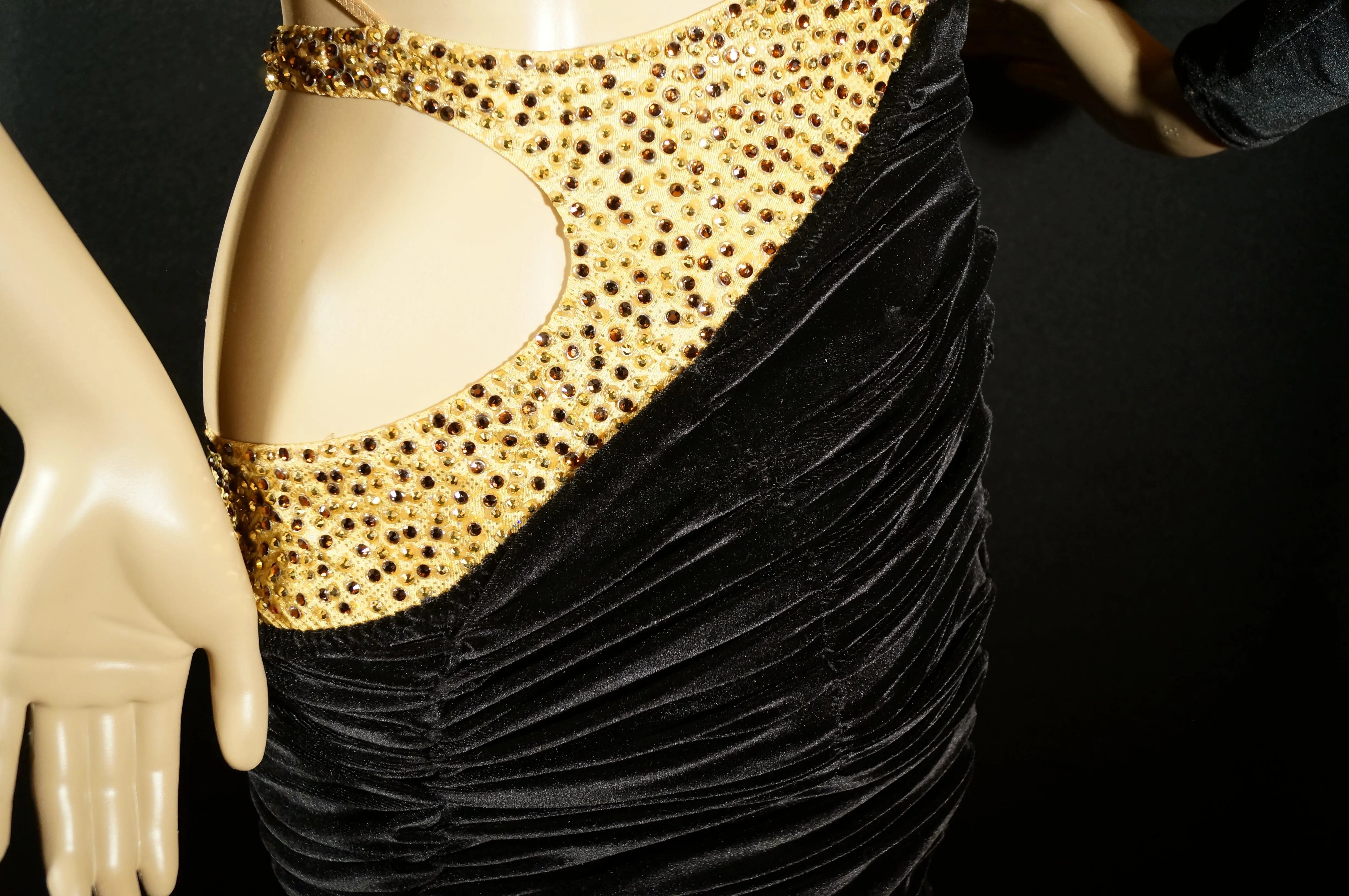 New Abraham Martinez Black & Gold Latin Dress