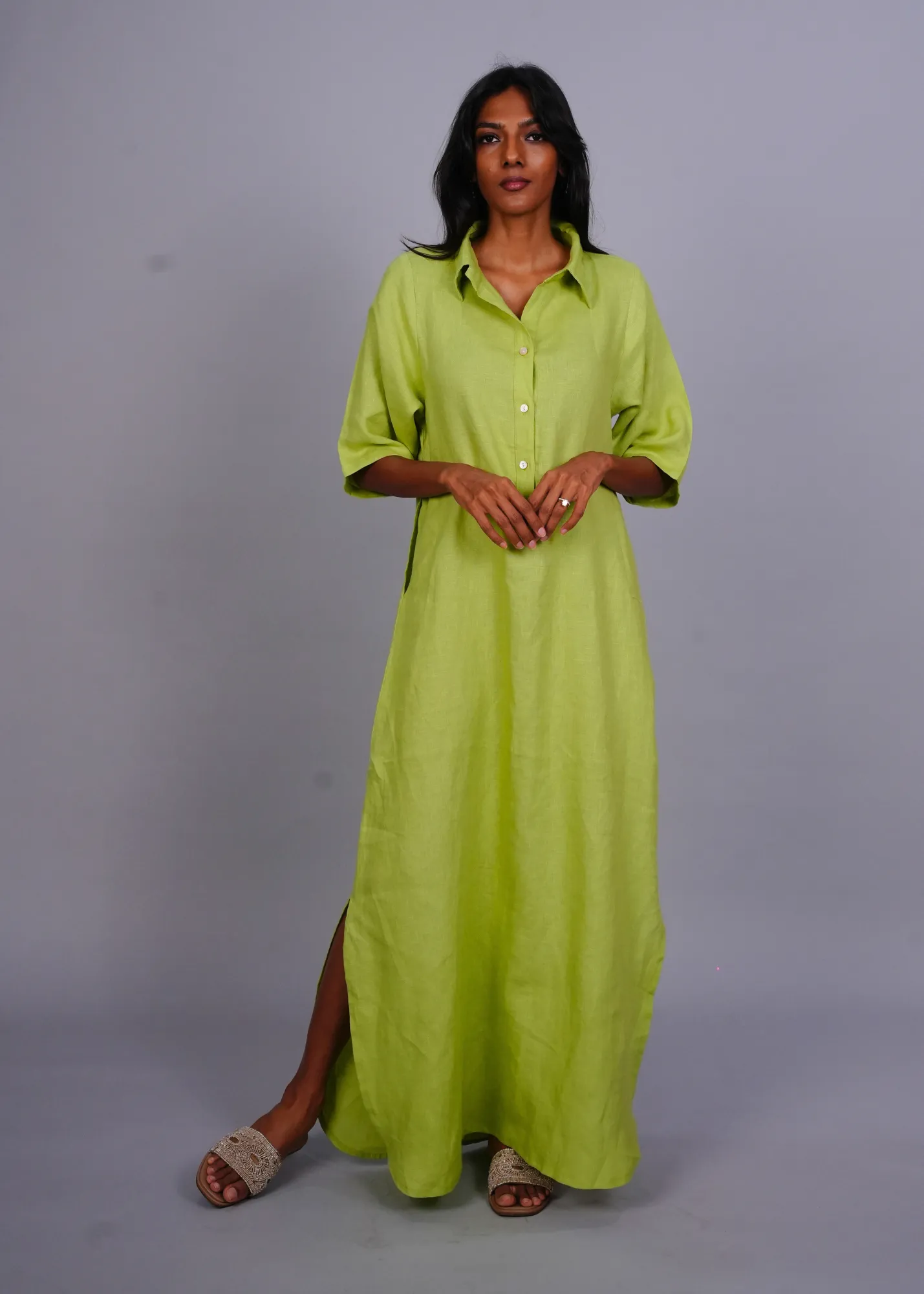 Nikki-U Lounge Dress - Cucumber Linen