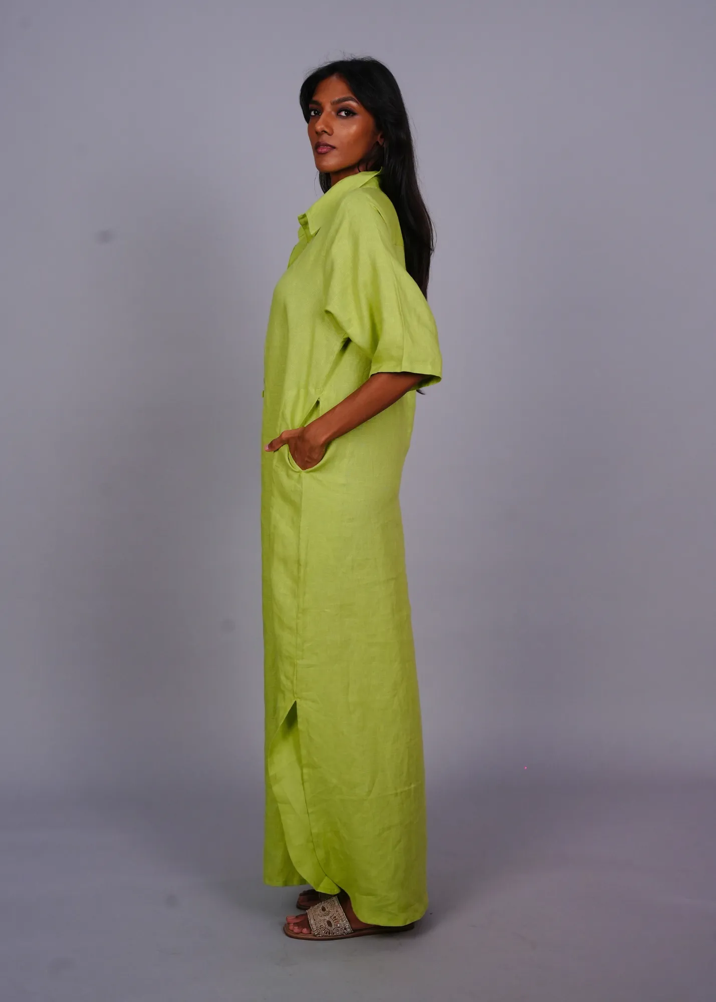 Nikki-U Lounge Dress - Cucumber Linen