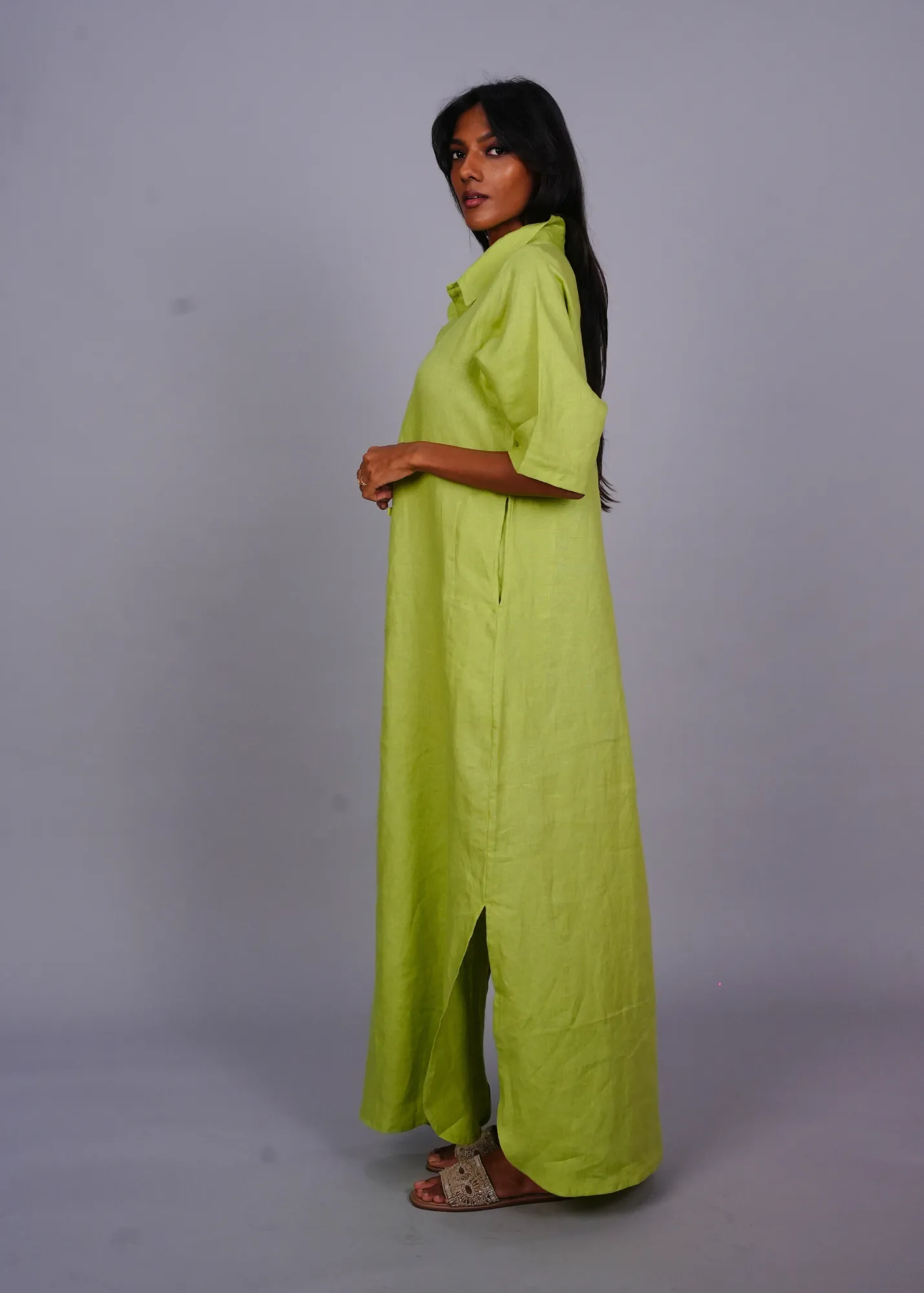 Nikki-U Lounge Dress - Cucumber Linen