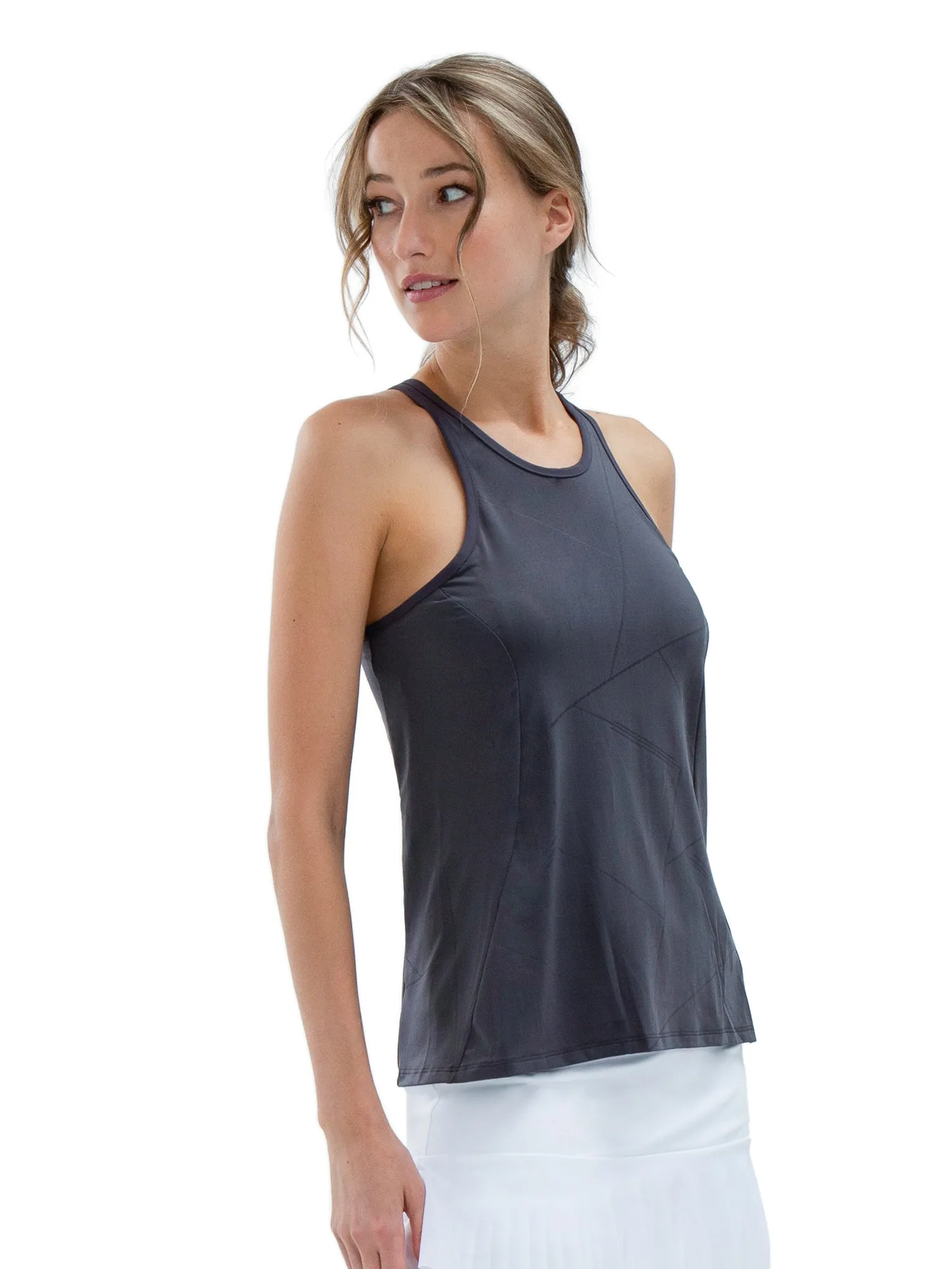 Nora Halter Neck Active & Tennis Tank - Smoke