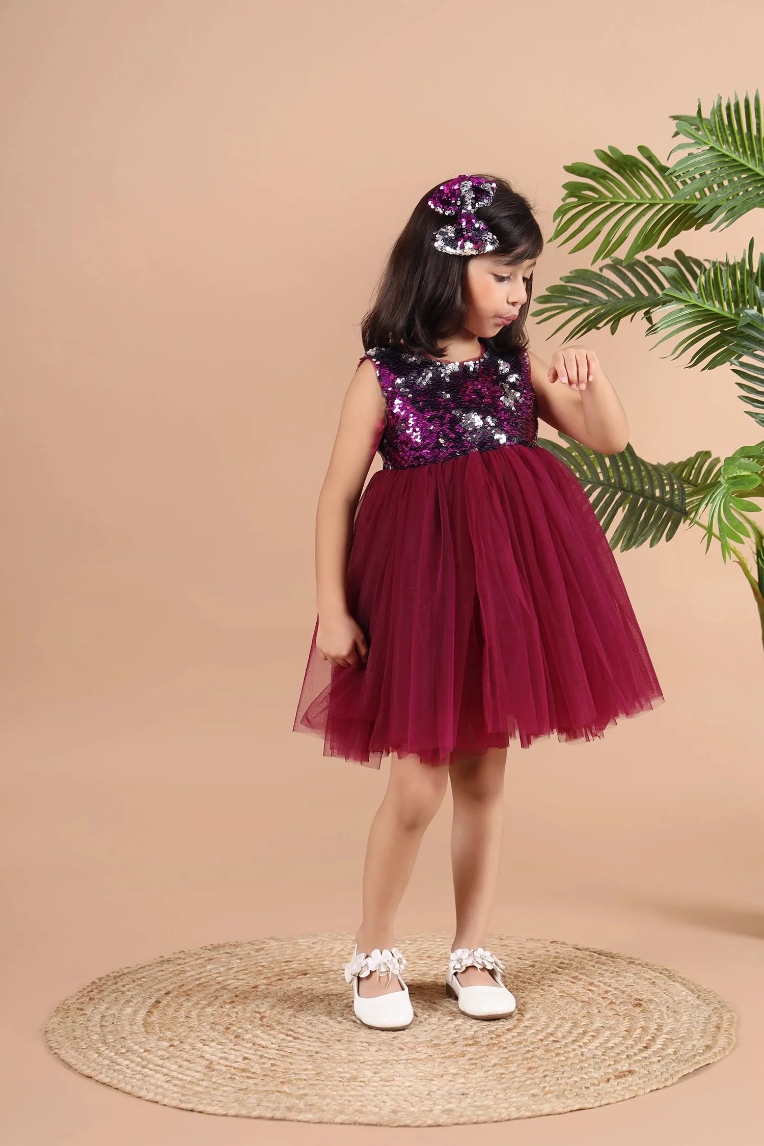 Plum Twilight Sequin Dress