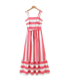 Poppy Stripe Maxi Long Dress