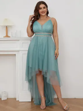 Robe de bal élégante Grande taille en tulle avec ceinture perlée