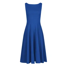 Royal Blue Audrey 1950s Style Swing Dress