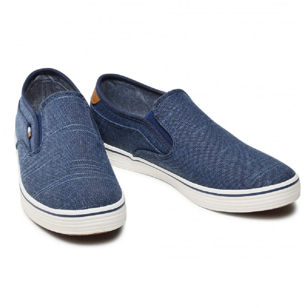 Scarpe uomo WRANGLER art. CALIPSO SLIP ON WM21001A mocassino tela blu casual