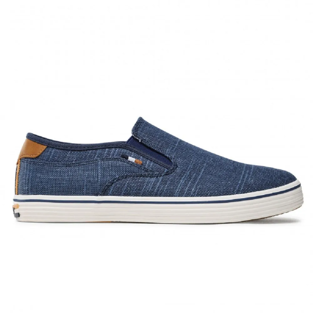 Scarpe uomo WRANGLER art. CALIPSO SLIP ON WM21001A mocassino tela blu casual