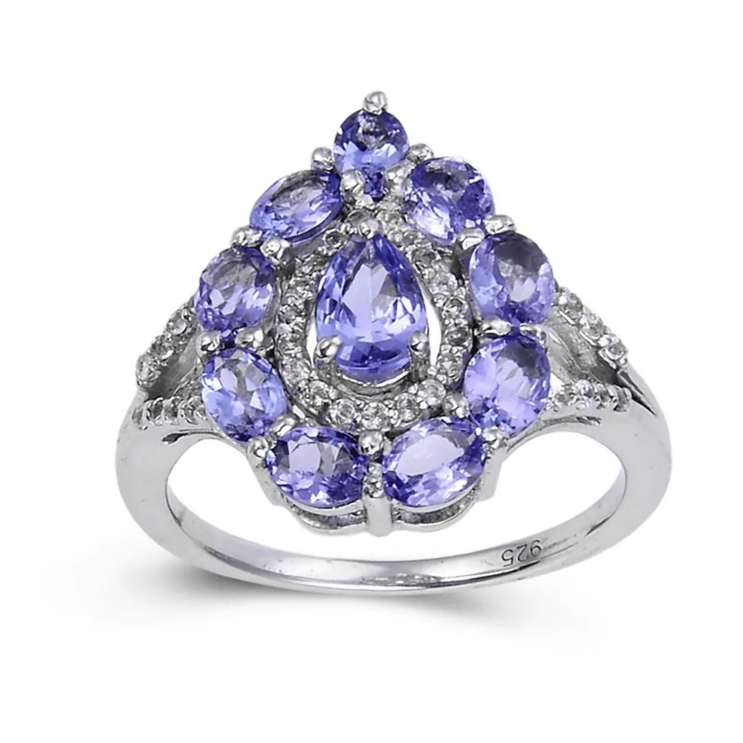 Tanzanite Teardrop Cocktail Ring