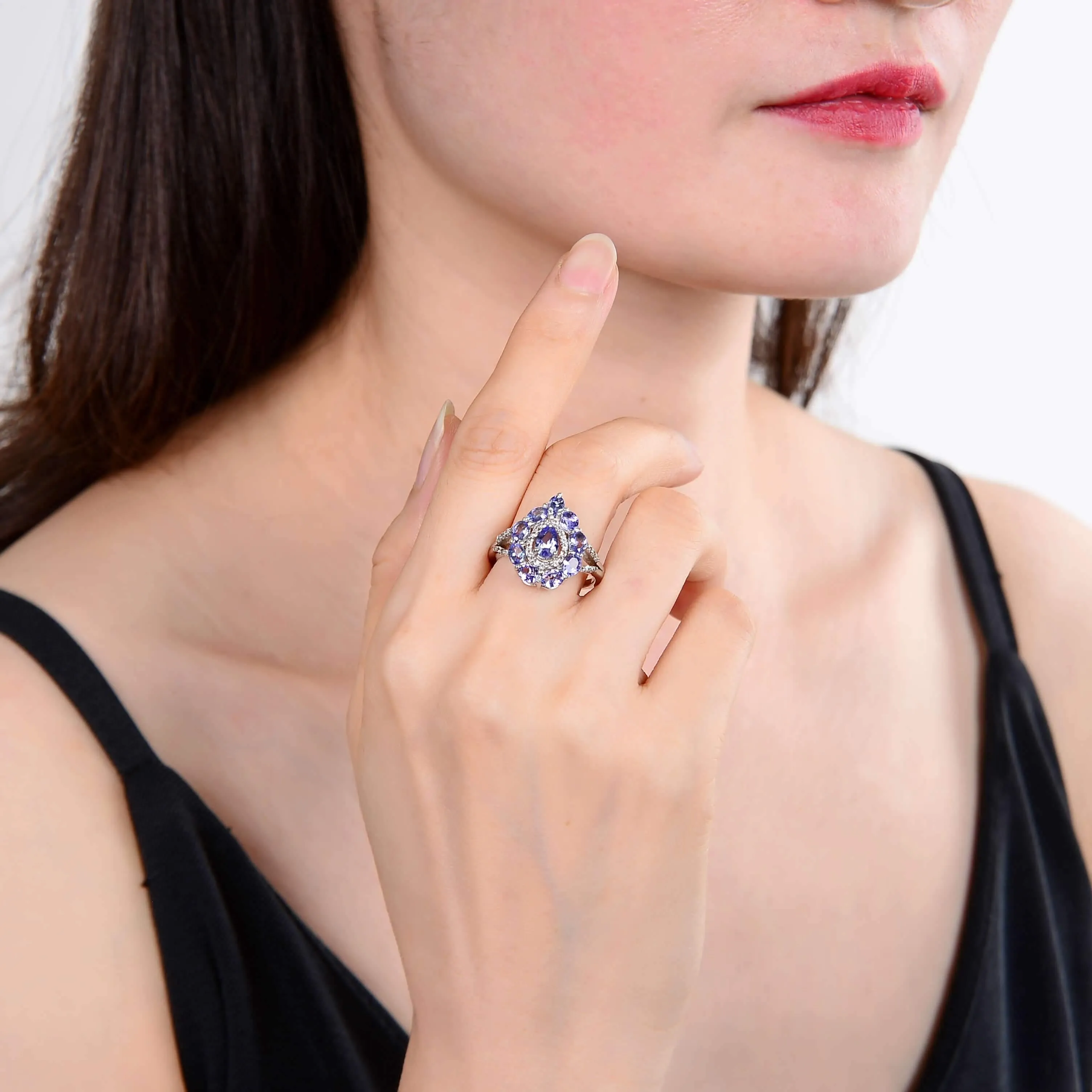 Tanzanite Teardrop Cocktail Ring