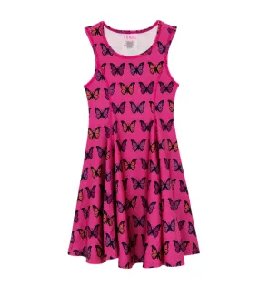 Terez Girl Pink Butterfly Skater Dress