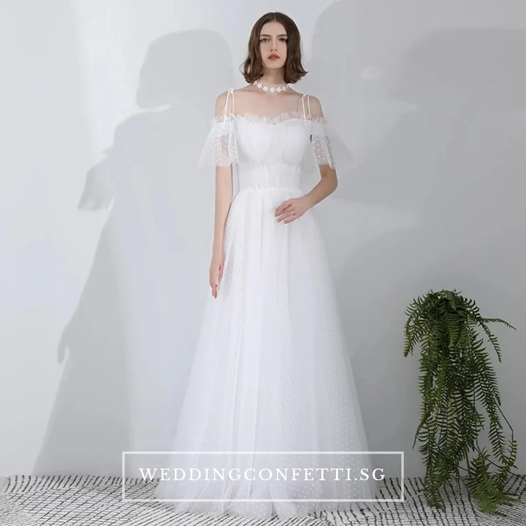 The Courtney Wedding Bridal Bohemian White Off Shoulder Gown