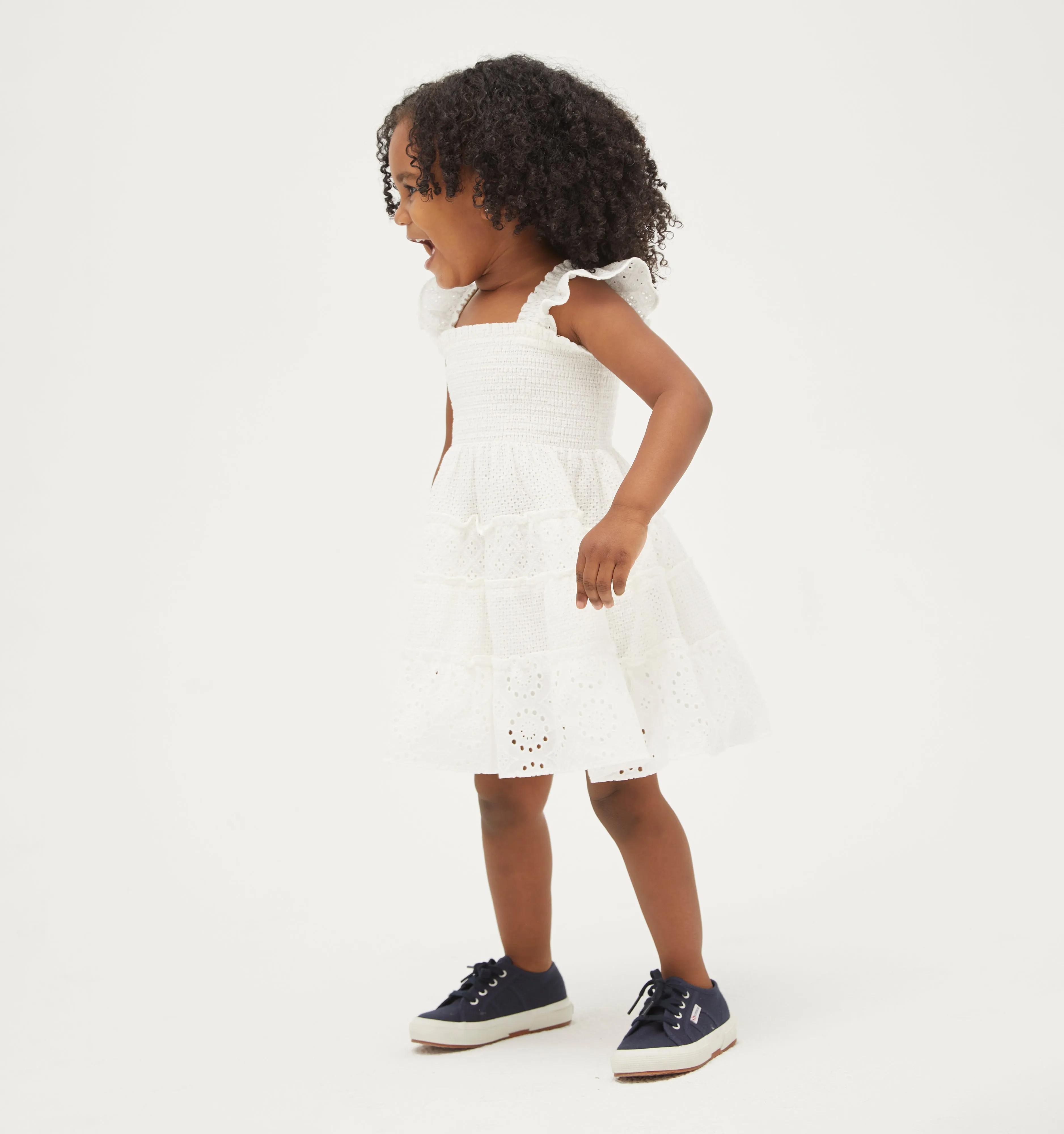 The Tiny Ellie Nap Dress - White Eyelet