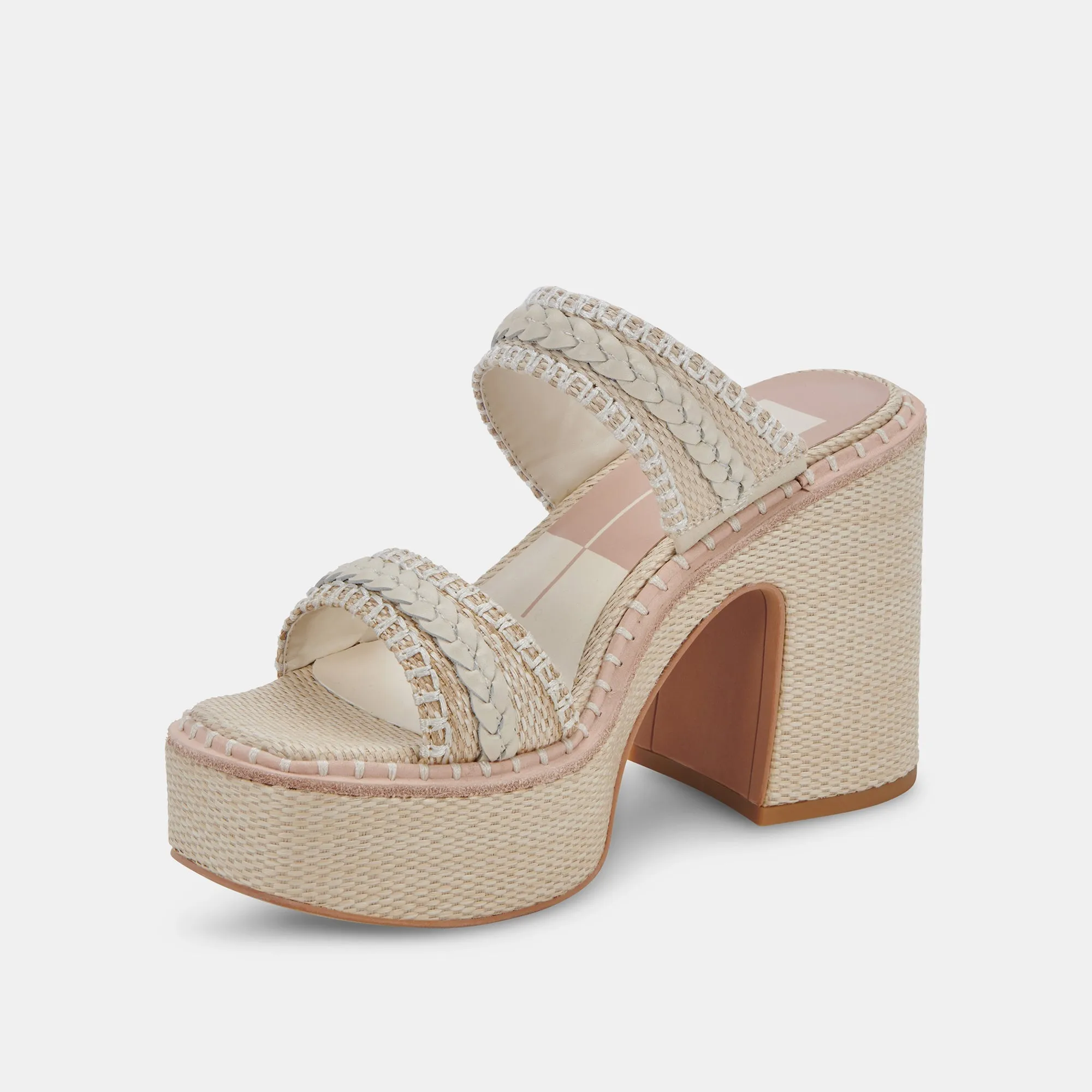 WHIM HEELS OATMEAL RAFFIA - re:vita