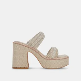 WHIM HEELS OATMEAL RAFFIA - re:vita