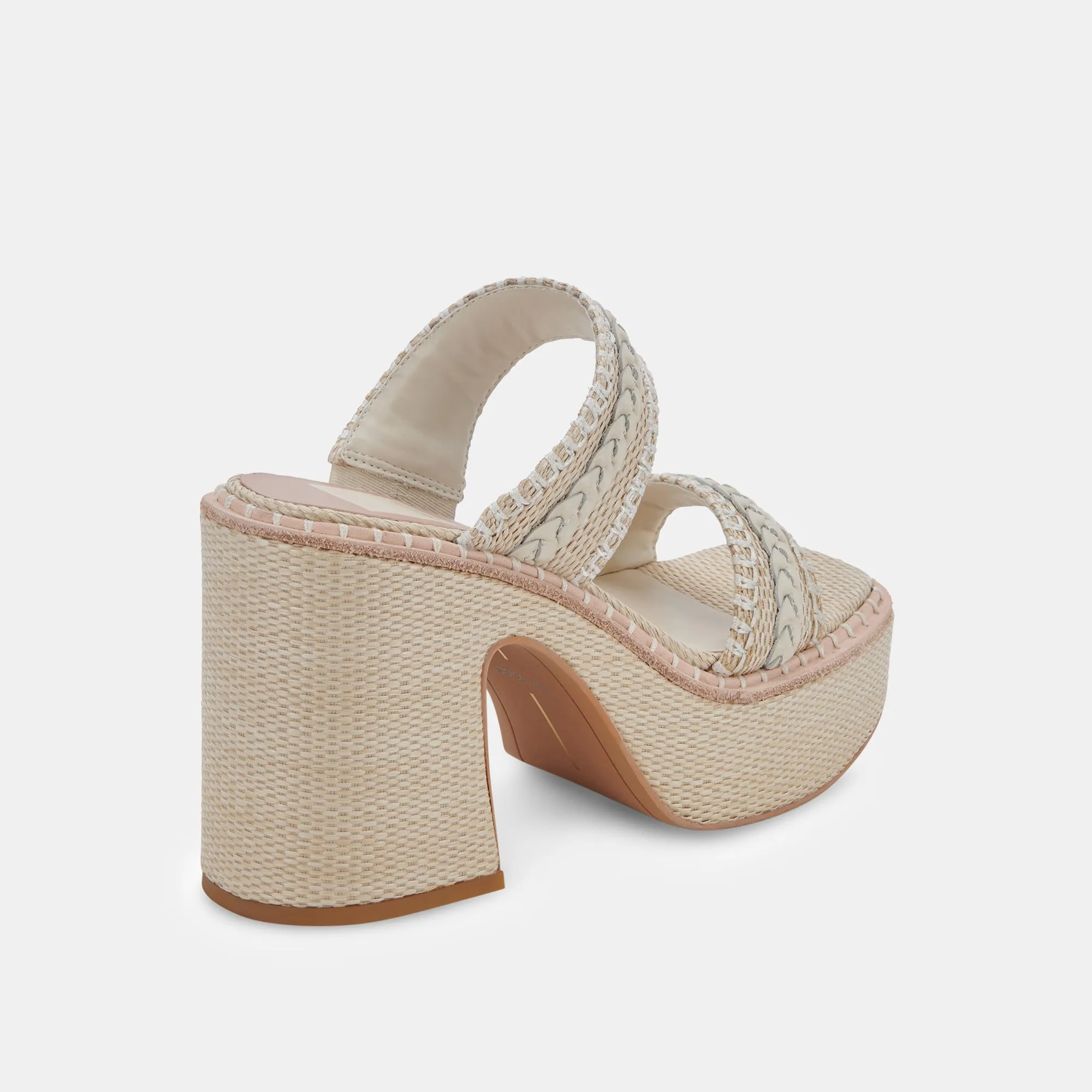 WHIM HEELS OATMEAL RAFFIA - re:vita