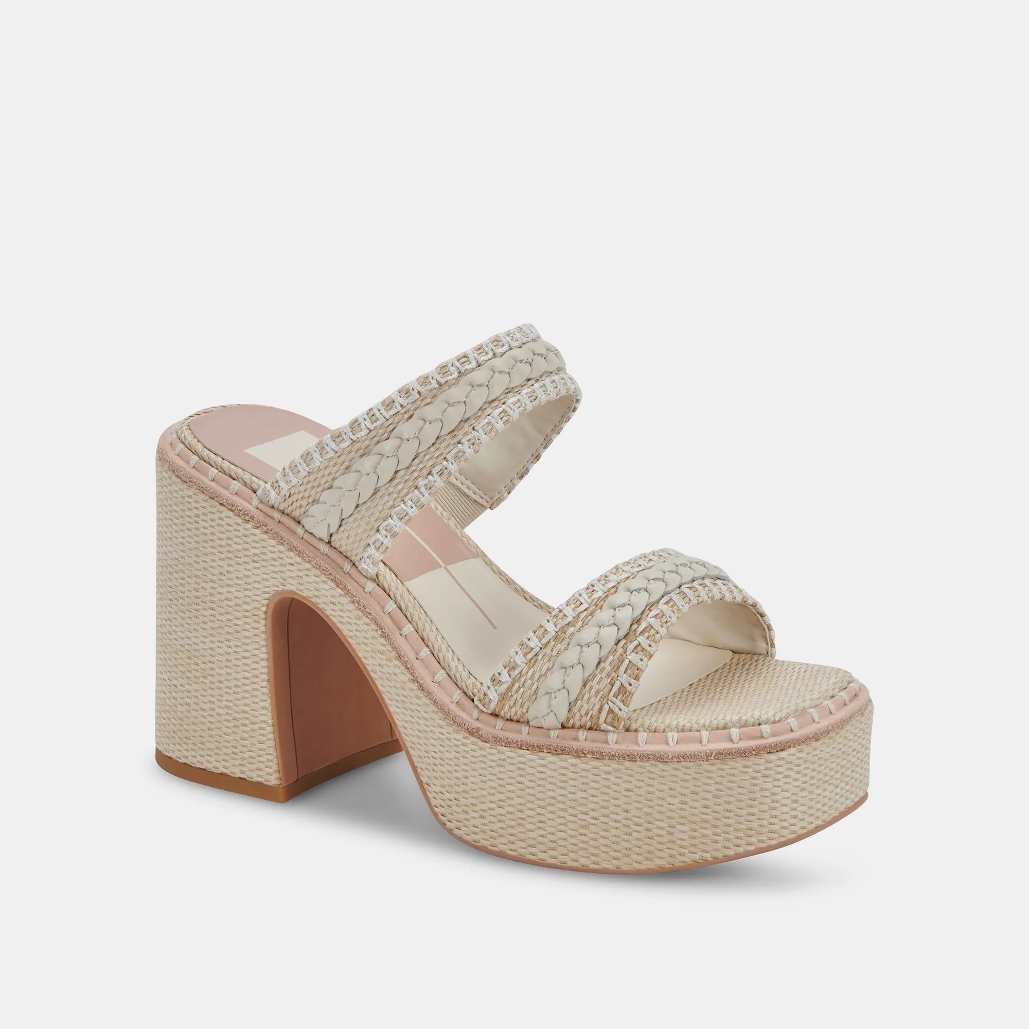 WHIM HEELS OATMEAL RAFFIA - re:vita