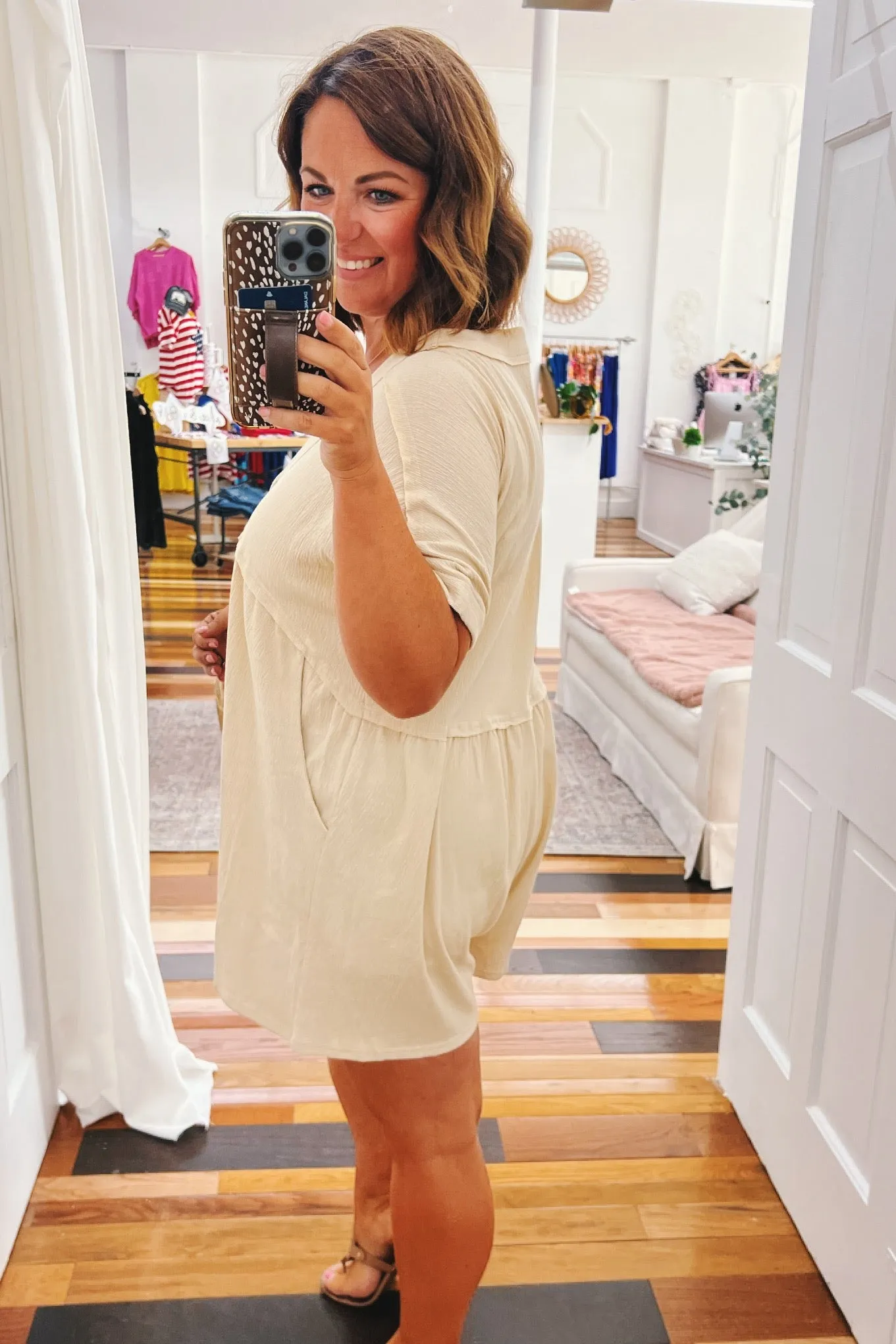 Zoey Loose Romper Beige